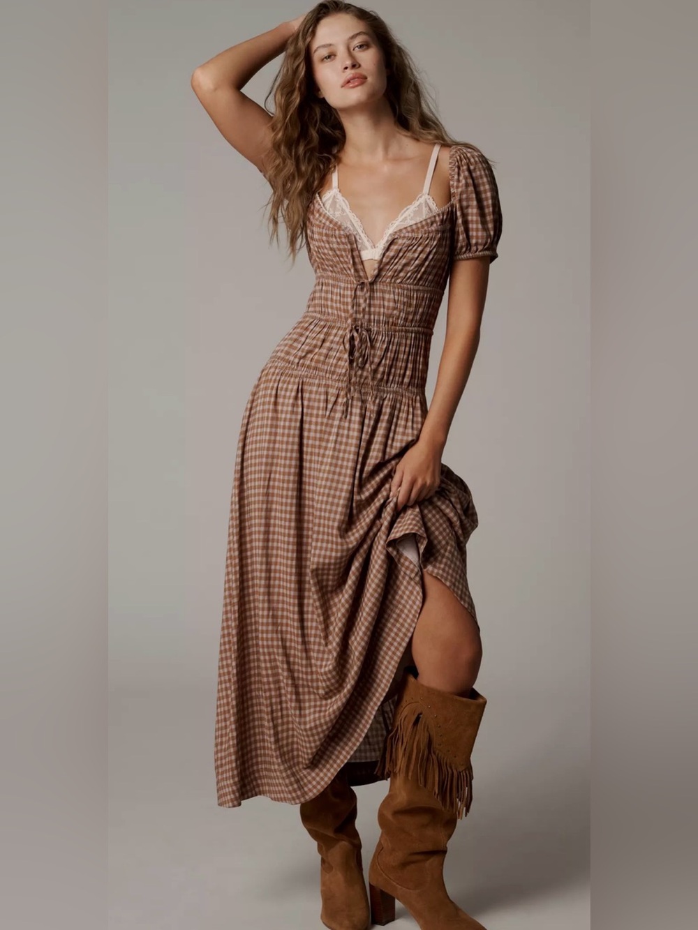 Reformation Gingham Rhett Audrie Midi Dress — Size 2 — NWT Reposh
